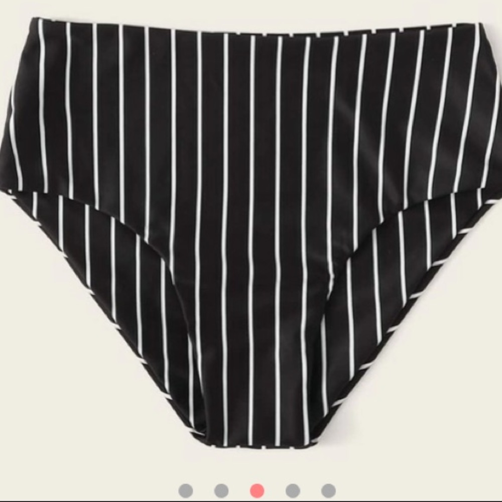 Striped High Waisted Bikini Bottoms